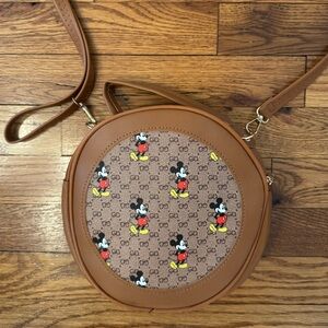Round Disney Mickey Mouse Crossbody Purse Bag Designer Inspired NWOT